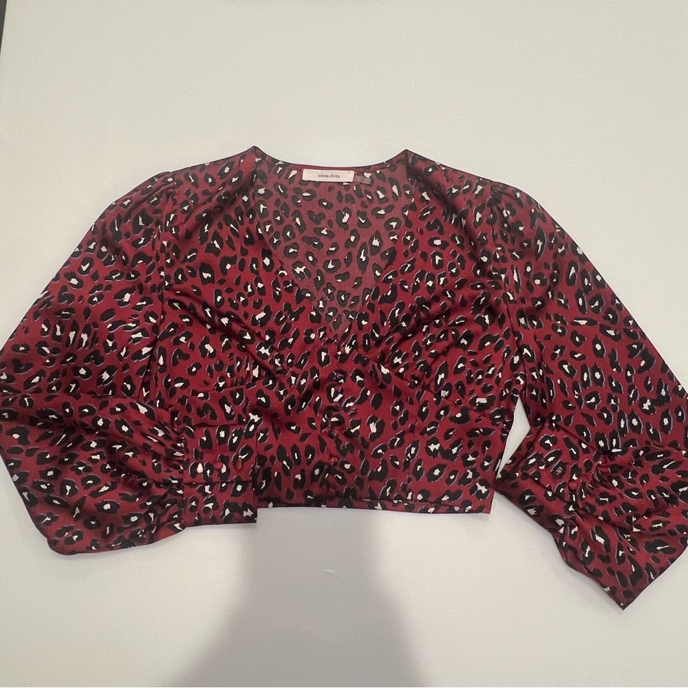 Idem Ditto Maroon Leopard Print Top